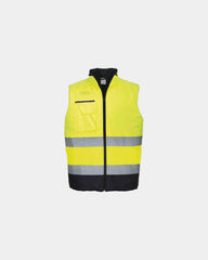 Gilet bodywarmer bicolore à personnaliser - Jaune-Bleu Marine