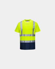 T-shirt bicolore à personnaliser - Jaune-Bleu Marine