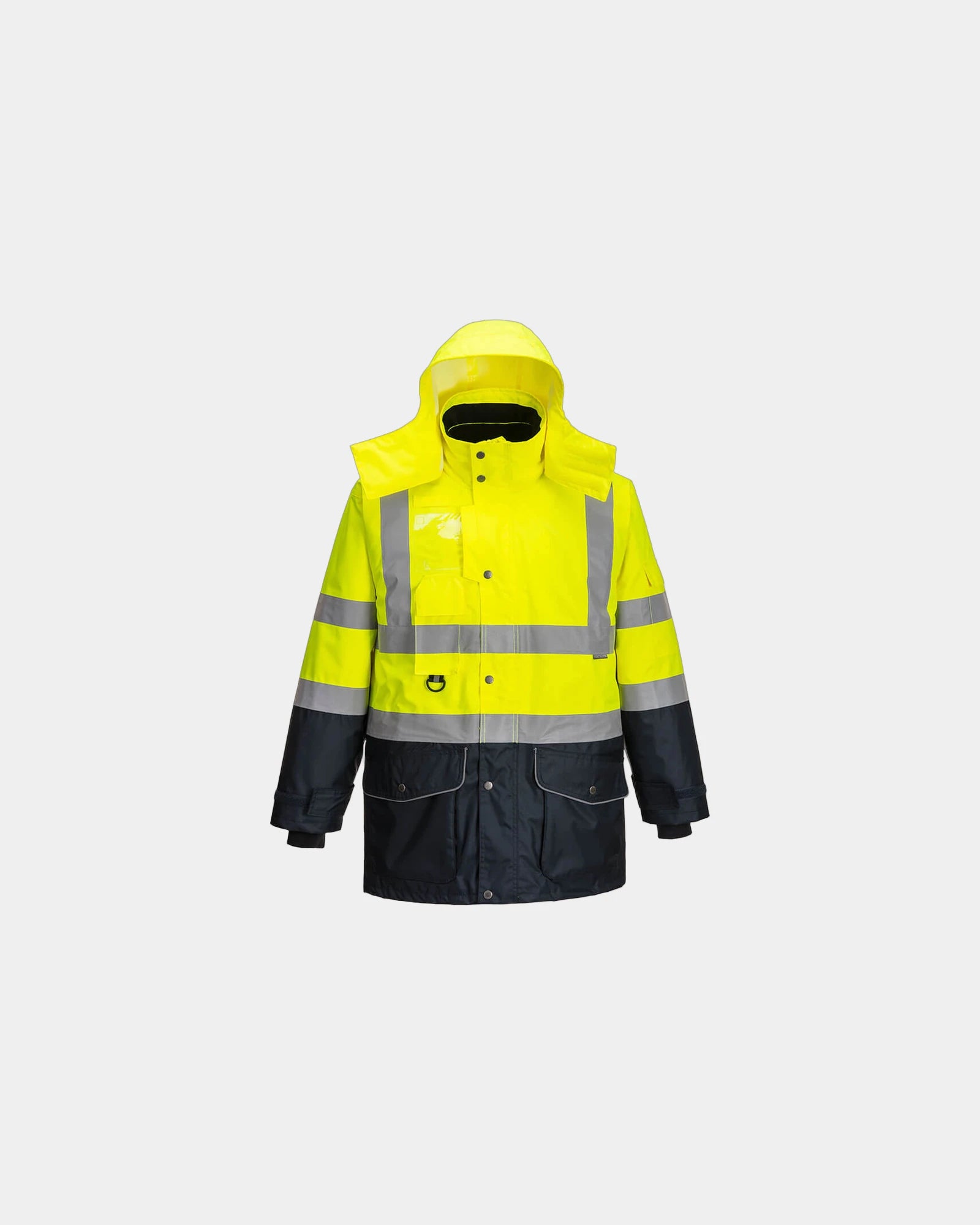 Parka imperméable Hi-Vis Trafic contraste à personnaliser - Jaune-Bleu Marine