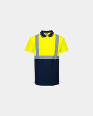 Polo HiVis Bicolore à personnaliser - Jaune-Bleu Marine