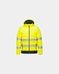 Doudoune chauffante haute visibilité à personnaliser - Jaune-Noir
