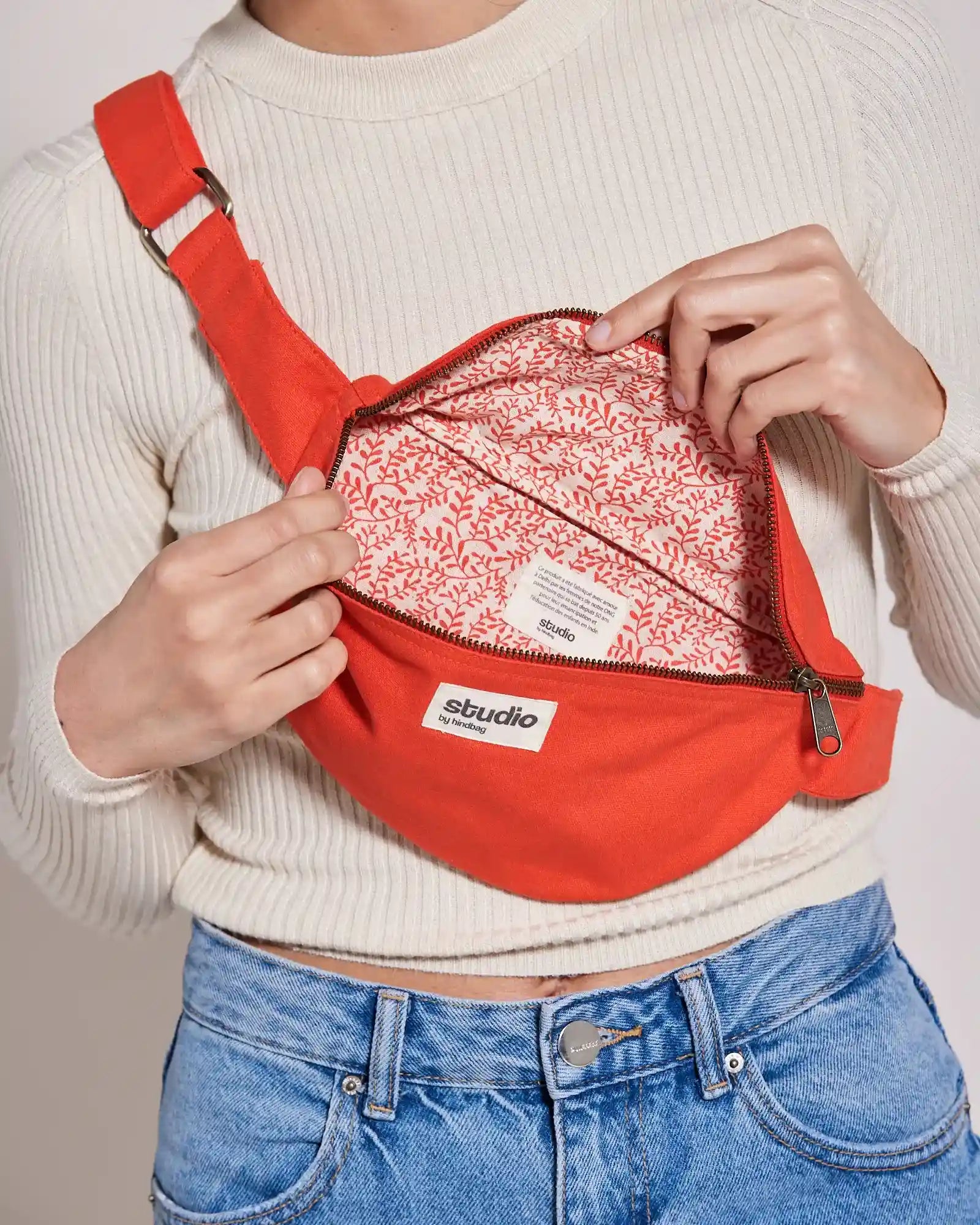 Sac banane coton bio Hindbag Valentine à personnaliser - 13