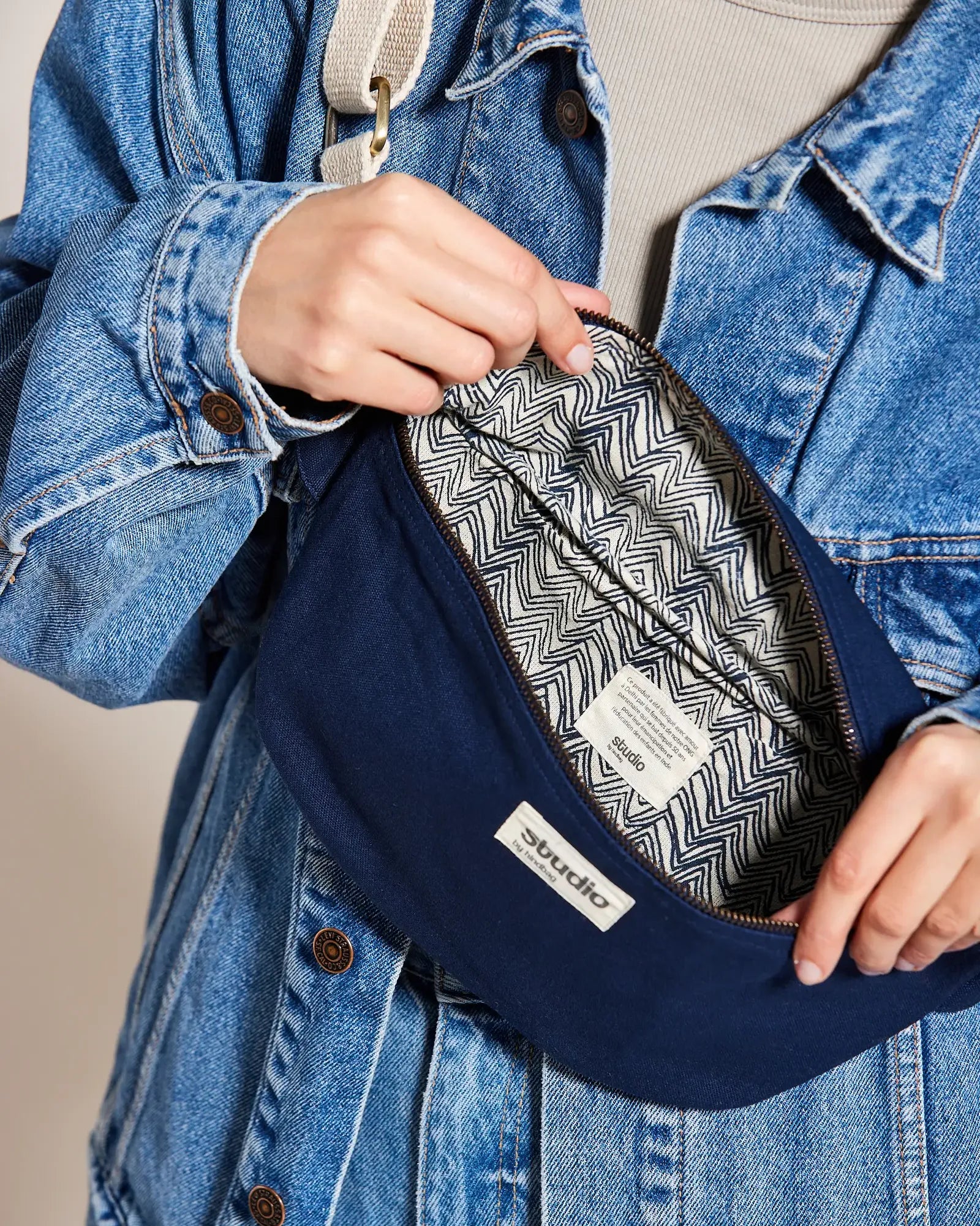 Sac banane coton bio Hindbag Antoine à personnaliser
