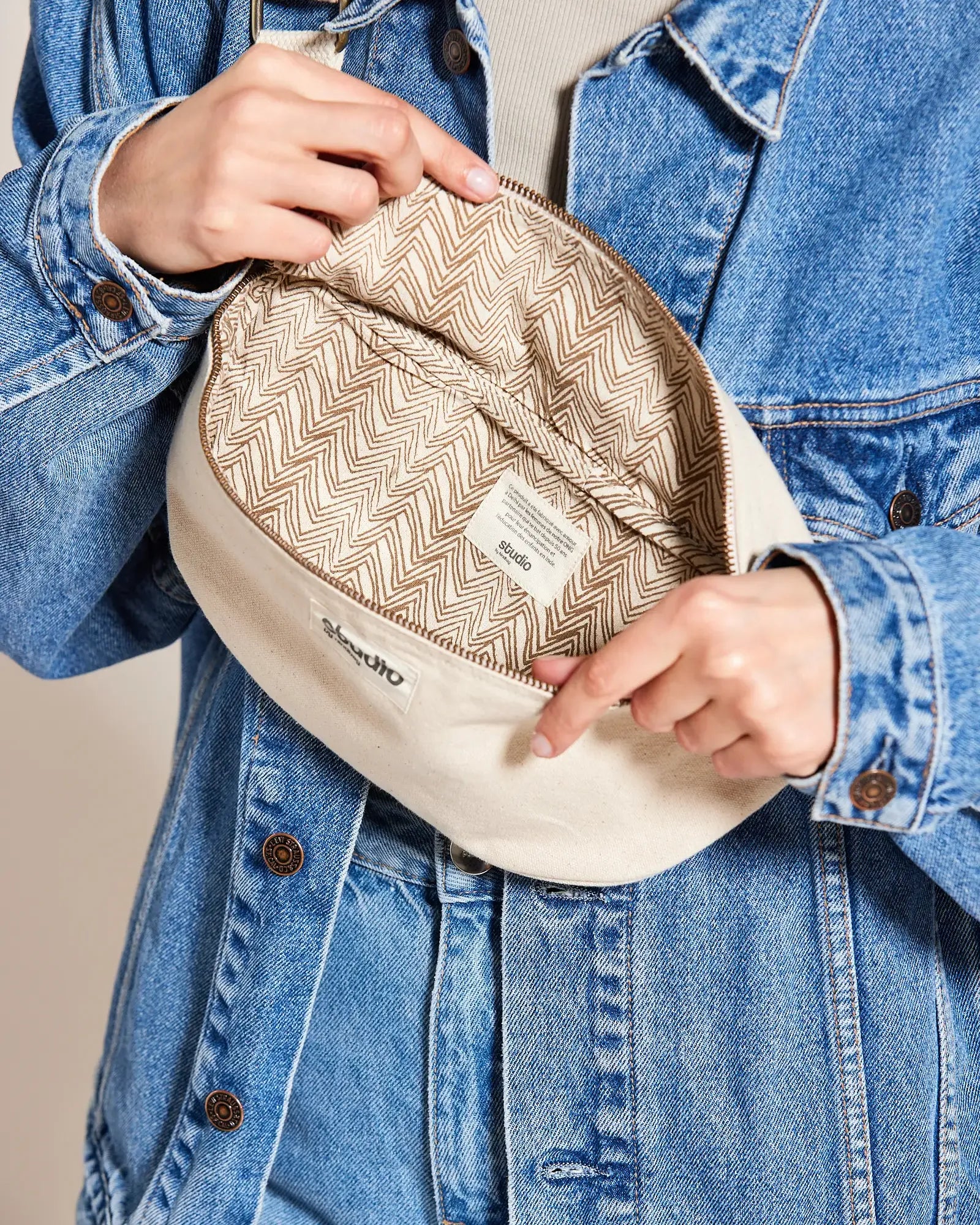 Sac banane coton bio Hindbag Antoine à personnaliser