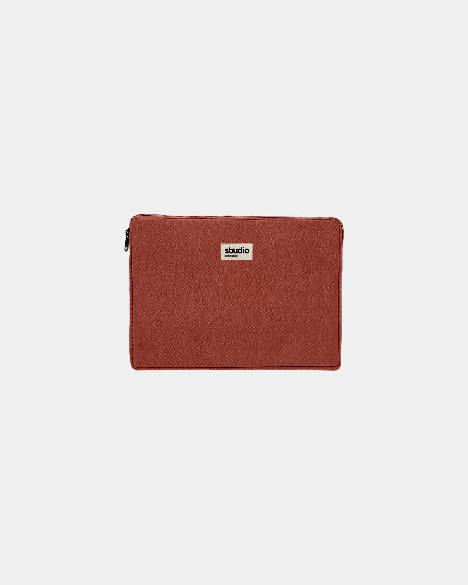 Housse ordinateur coton bio Hindbag Léo 15" à personnaliser - Brick Red