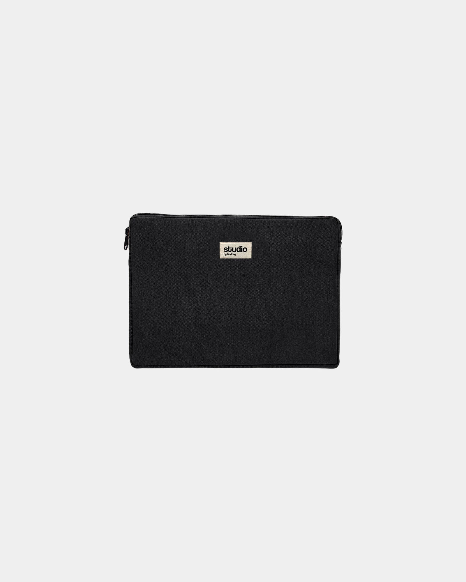 Housse ordinateur coton bio Hindbag Léo 15" à personnaliser - Black