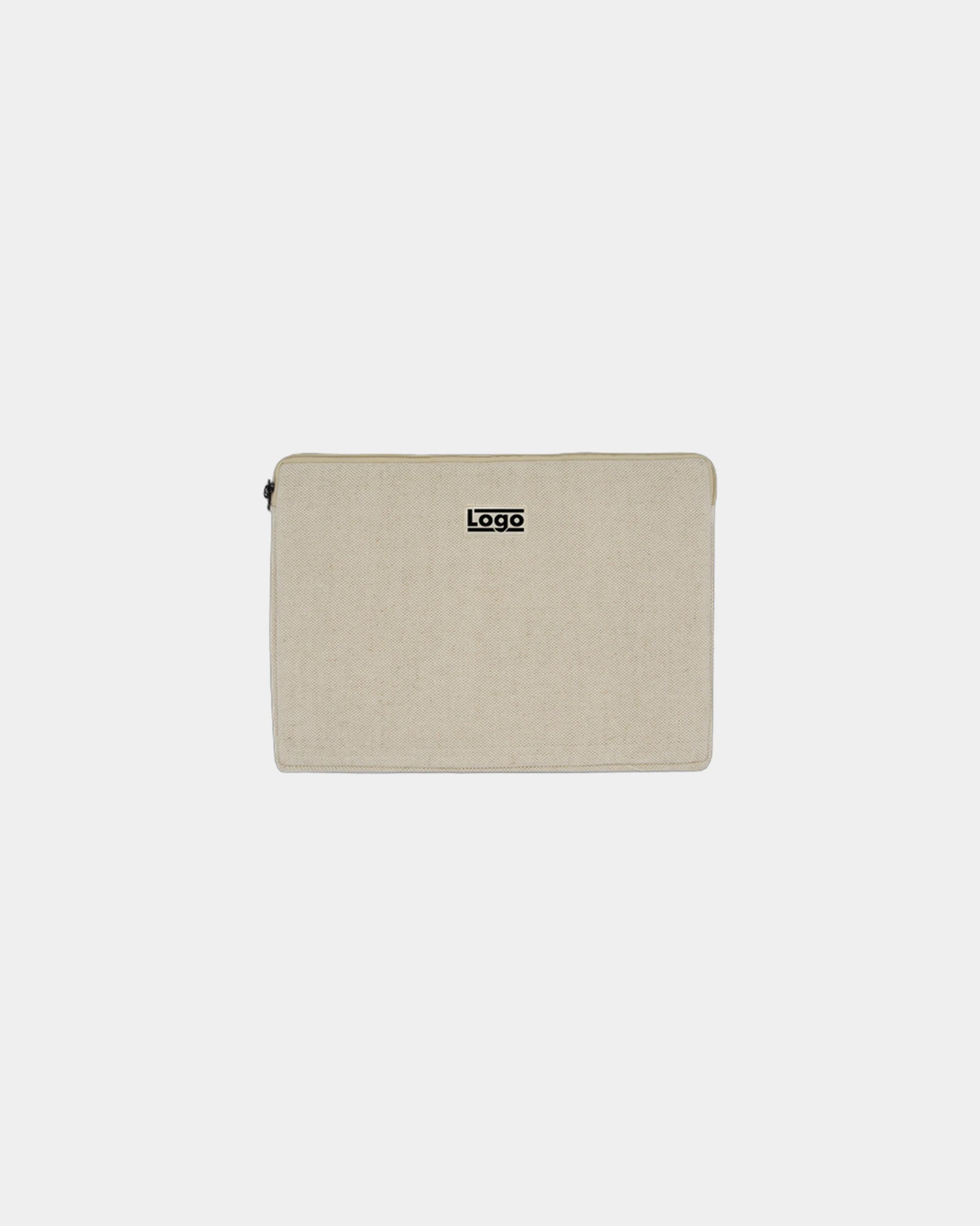 Housse ordinateur coton bio Hindbag Léo 15" à personnaliser - Jute