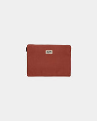 Housse ordinateur coton bio Hindbag Léo 13" à personnaliser - Brick Red