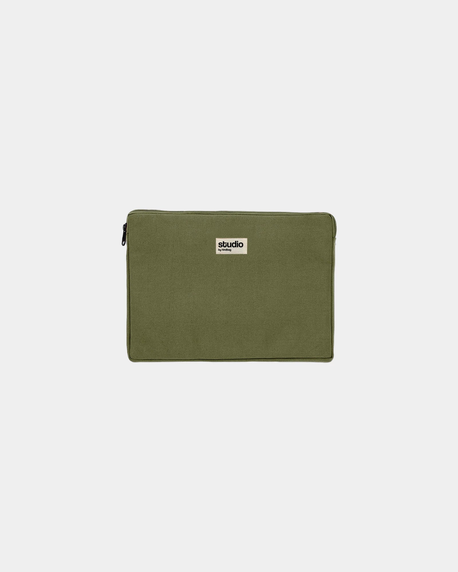 Housse ordinateur coton bio Hindbag Léo 13" à personnaliser - Olive