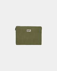 Housse ordinateur coton bio Hindbag Léo 13" à personnaliser - Olive
