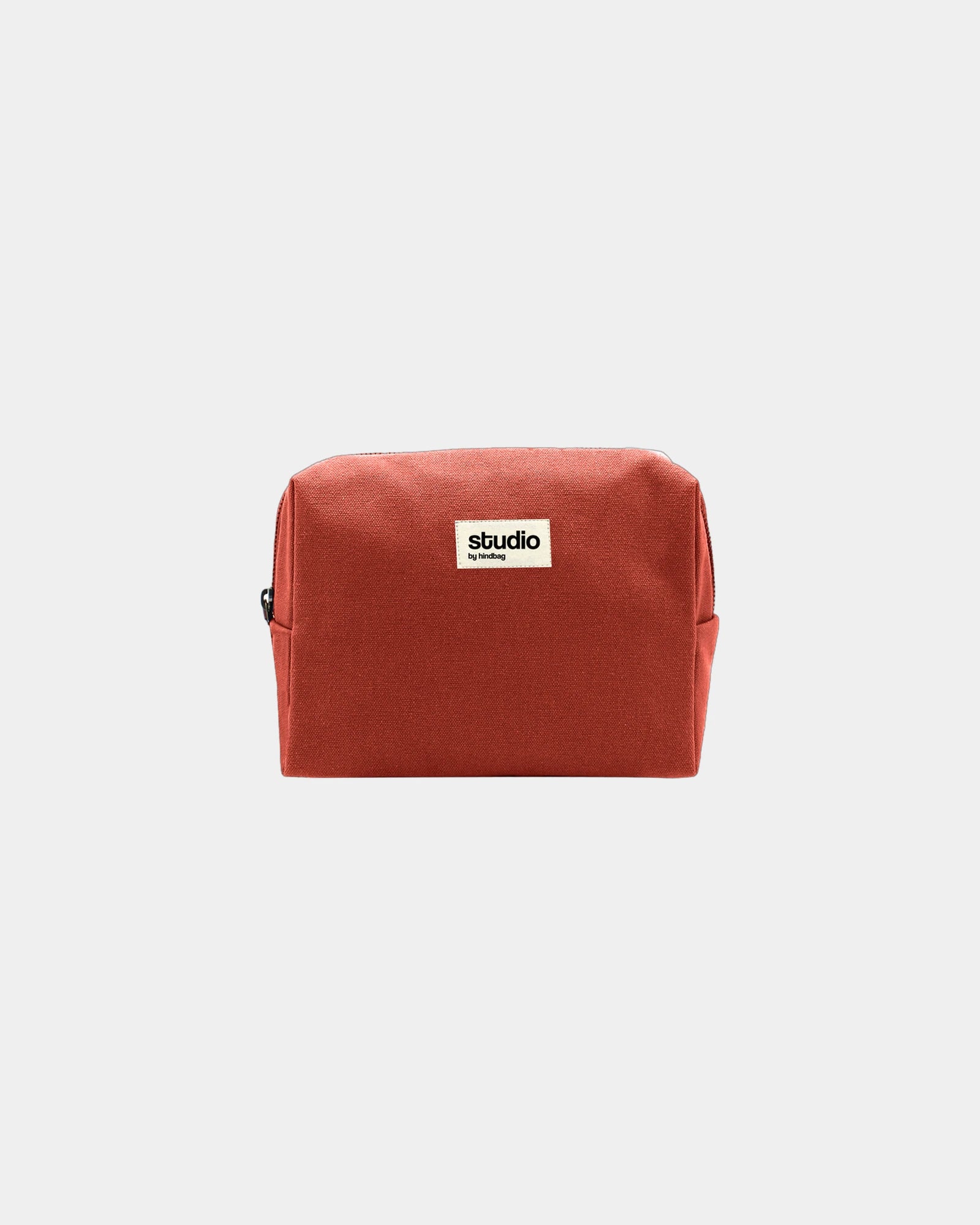 Trousse coton bio GOTS Hindbag Estelle M à personnaliser - Brick Red