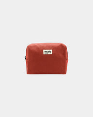 Trousse coton bio GOTS Hindbag Estelle M à personnaliser - Brick Red