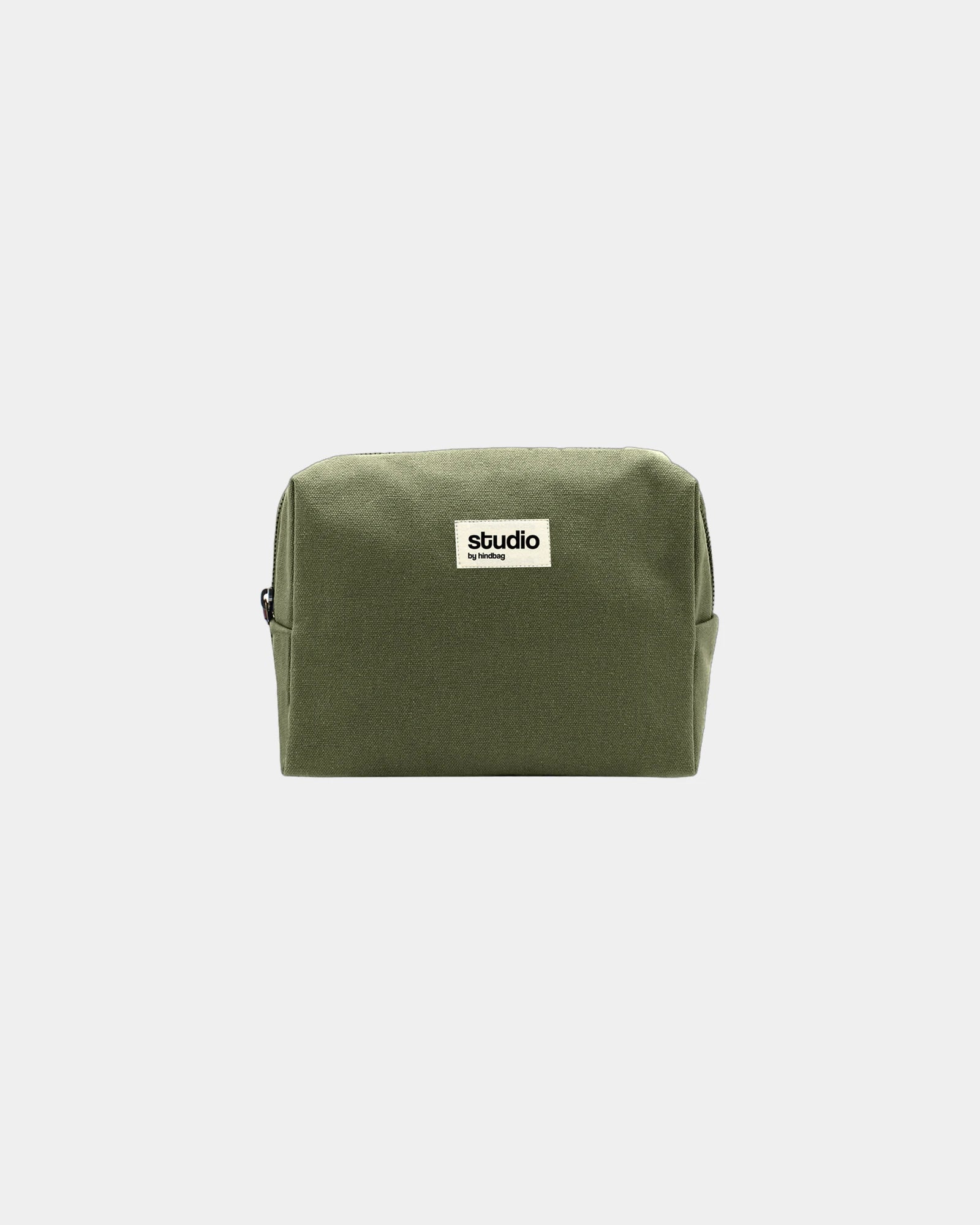 Trousse coton bio GOTS Hindbag Estelle M à personnaliser - Olive