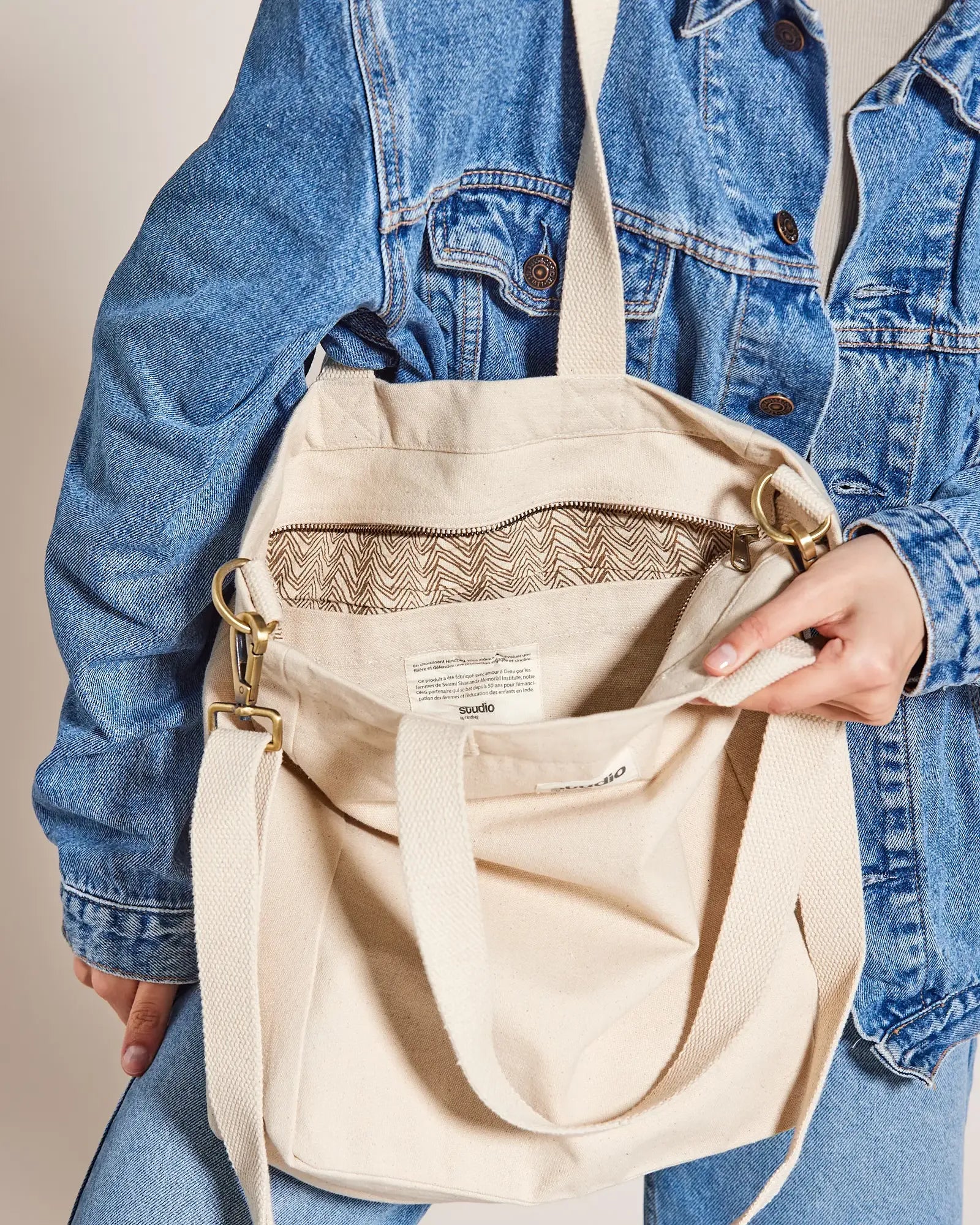 Sac cabas coton bio Hindbag Evan à personnaliser - 1