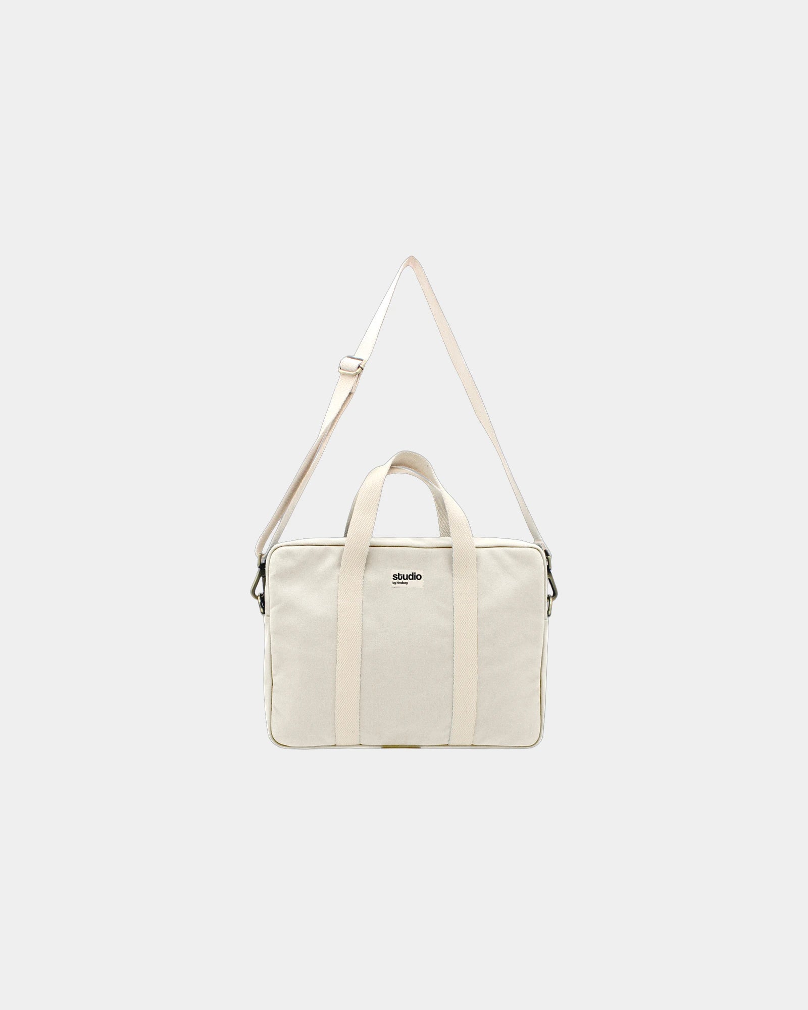 Sac ordinateur coton bio Hindbag Luis à personnaliser - Ecru