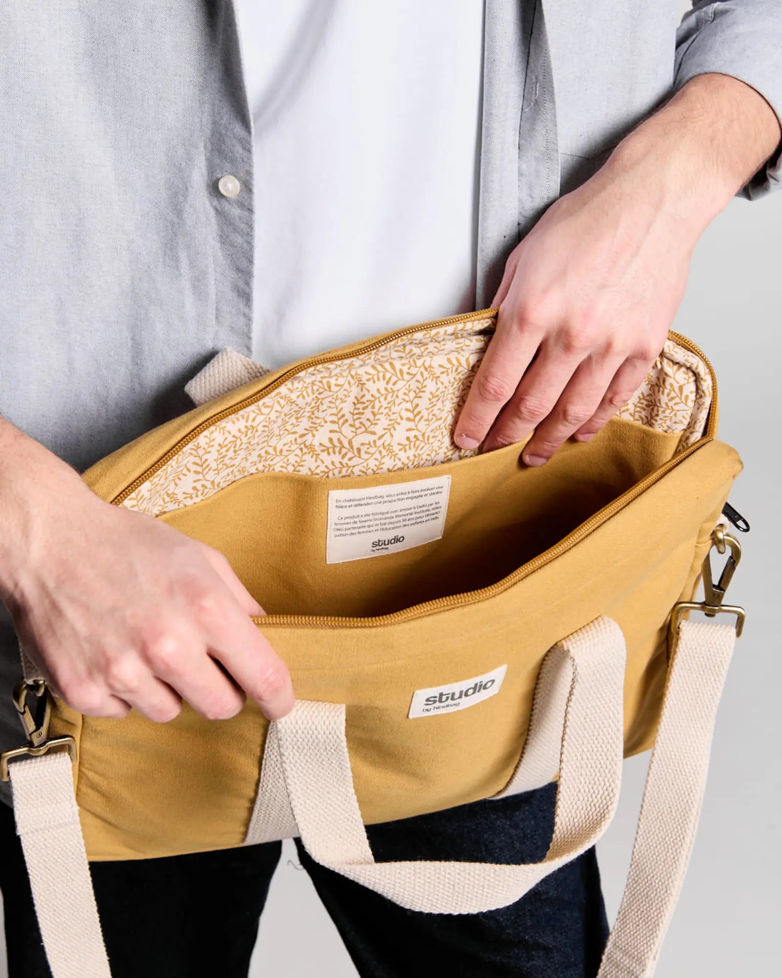 Sac ordinateur coton bio Hindbag Luis à personnaliser - 22