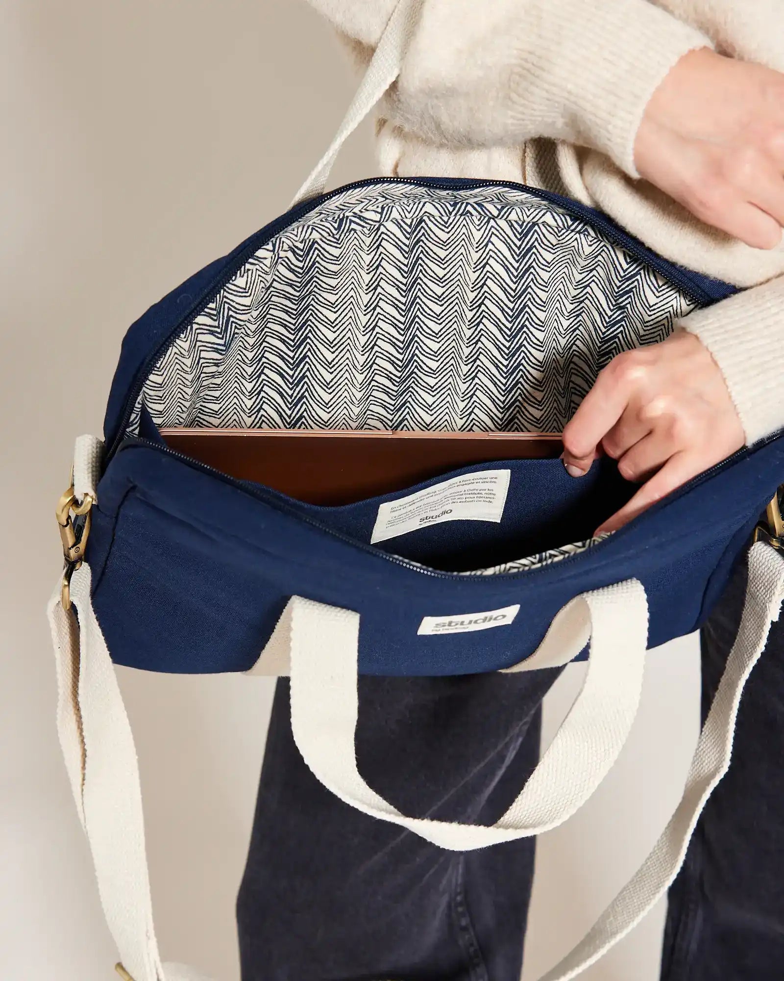 Sac ordinateur coton bio Hindbag Luis à personnaliser - 5