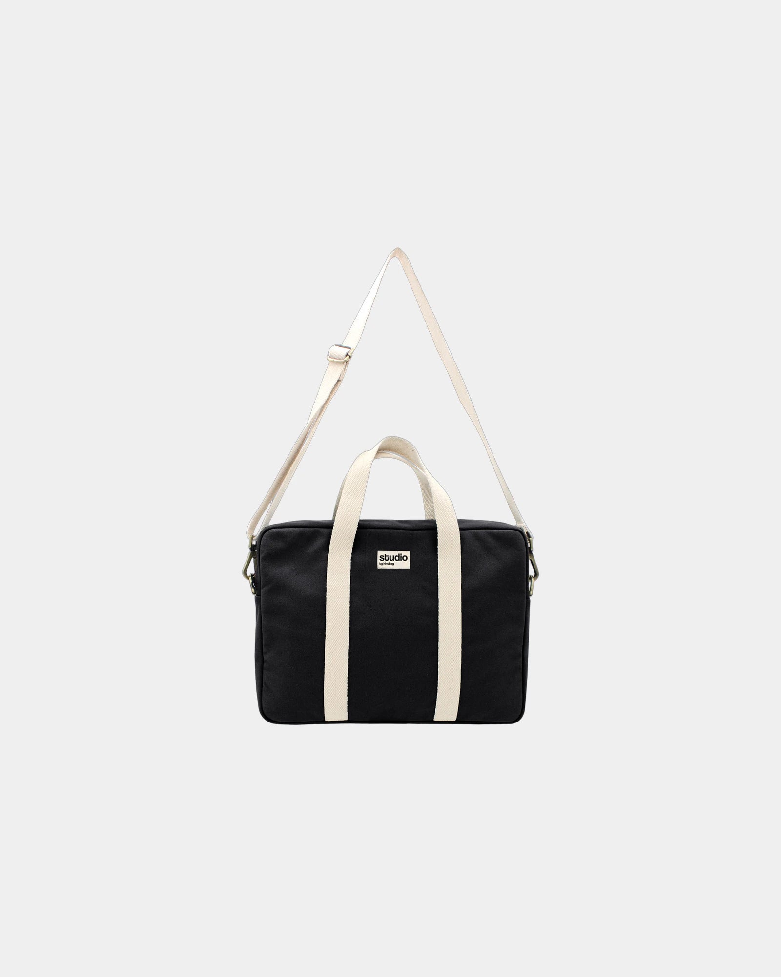 Sac ordinateur coton bio Hindbag Luis à personnaliser - Black