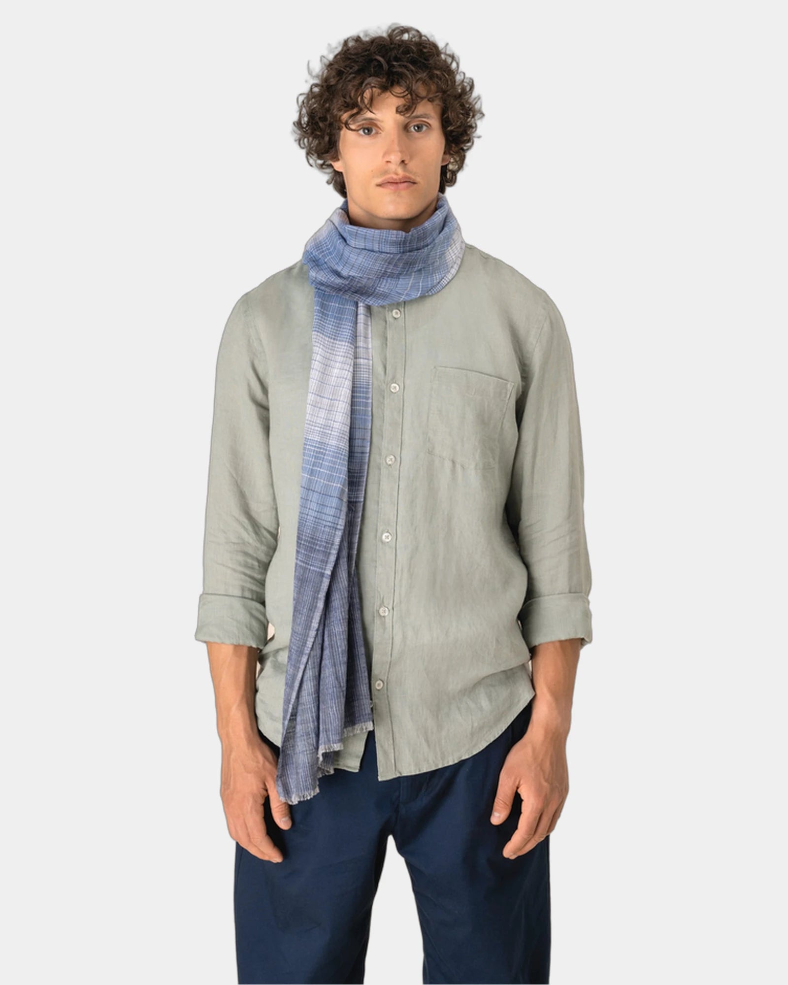 Chèche coton rayures tissé artisanalement à personnaliser - 1