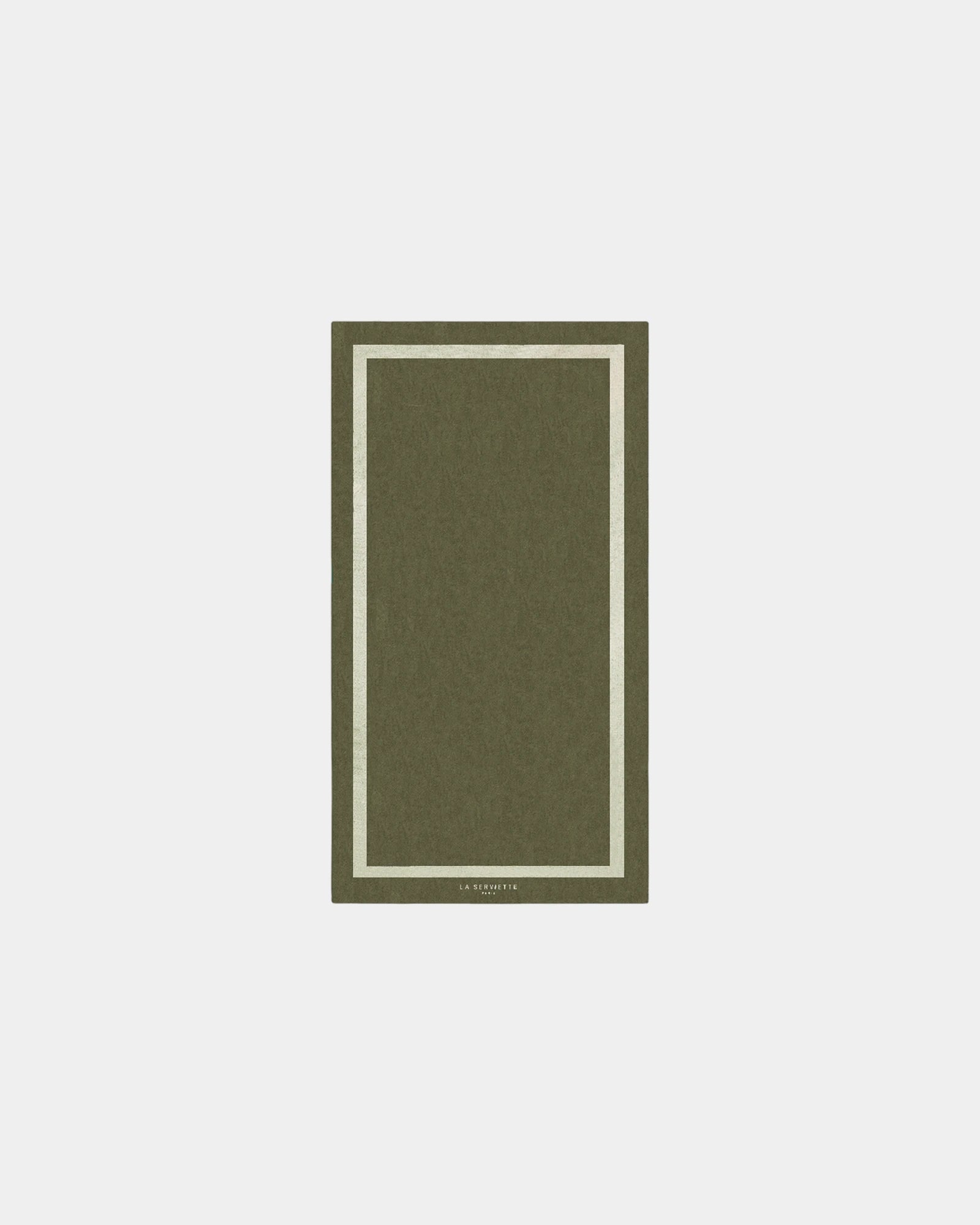 Serviette de plage coton longues fibres 90x170 à personnaliser - Vert Olive