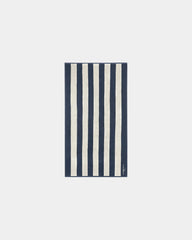 Serviette de plage 90x170 Rayures Riviera La Serviette Paris à personnaliser - Bleu Ocean / Crème