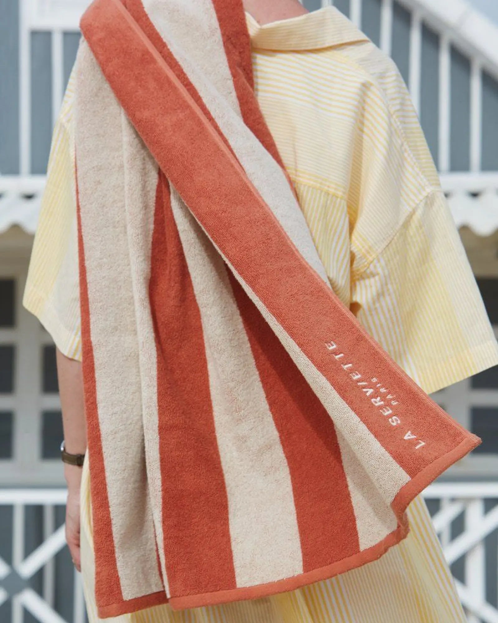 Serviette de plage 90x170 Rayures Riviera La Serviette Paris à personnaliser - 8