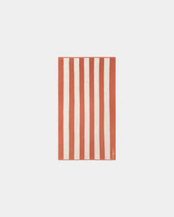 Serviette de plage 90x170 Rayures Riviera La Serviette Paris à personnaliser - Rouille / Crème