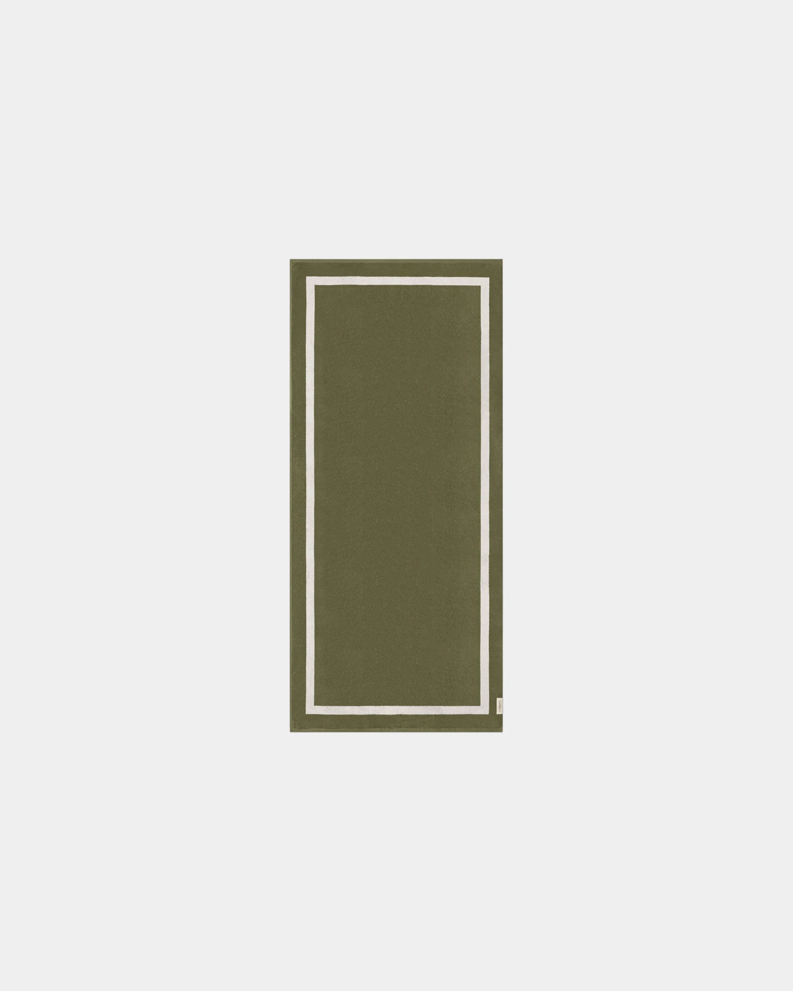 Serviette de plage 90x200 coton longues fibres à personnaliser - Vert Olive