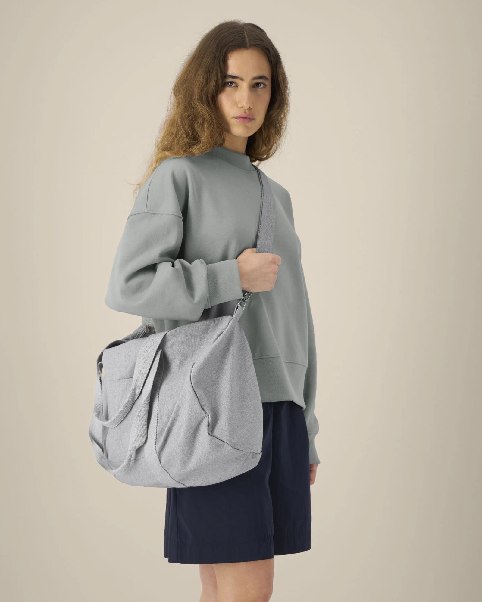 Sac Duffle en toile recyclée Stanley/Stella à personnaliser - Heather Grey