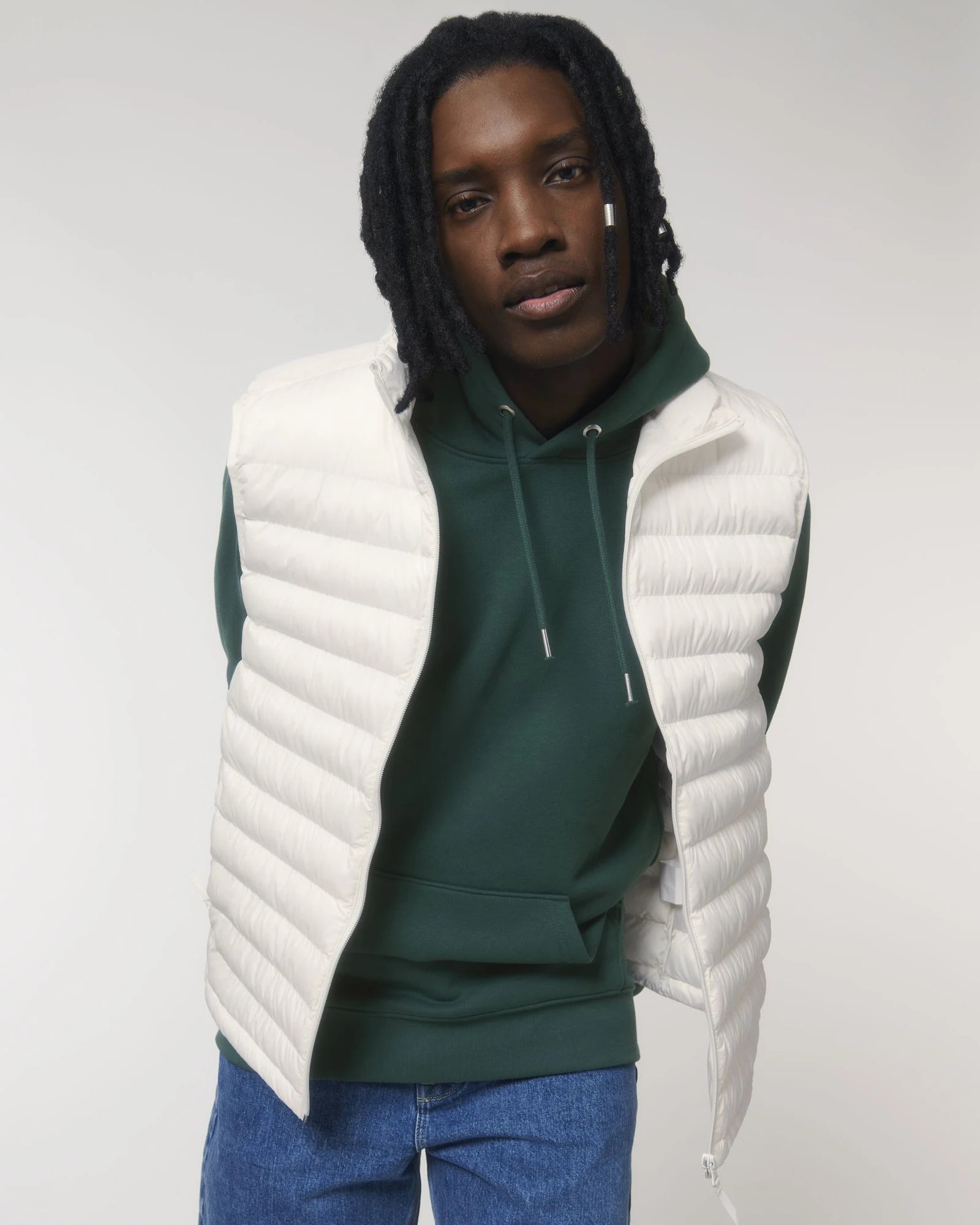 Veste matelassée polyester recyclé Stanley/Stella Climber à personnaliser - Off White