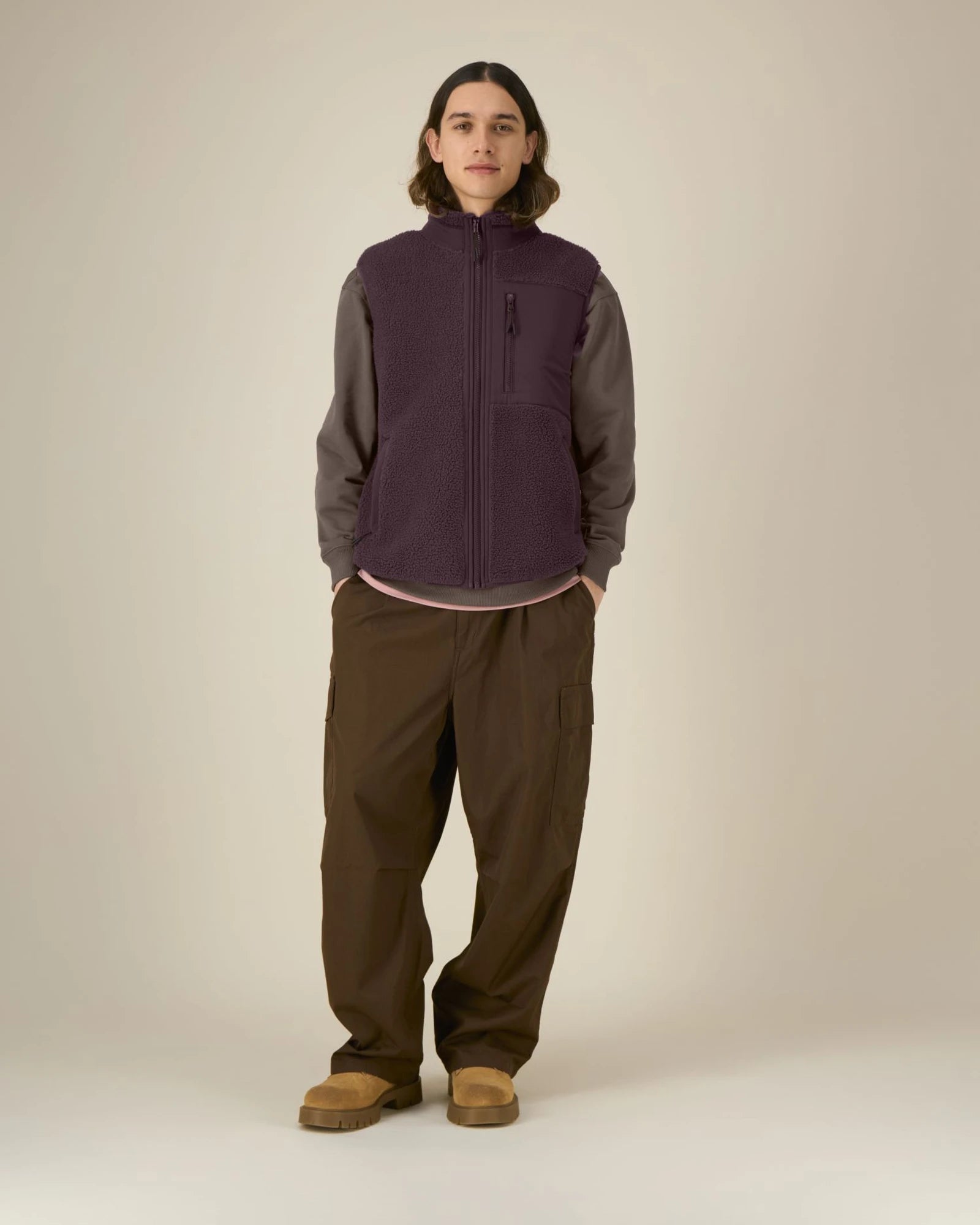 Veste polyester recyclé Stanley/Stella Liner à personnaliser - Red Brown