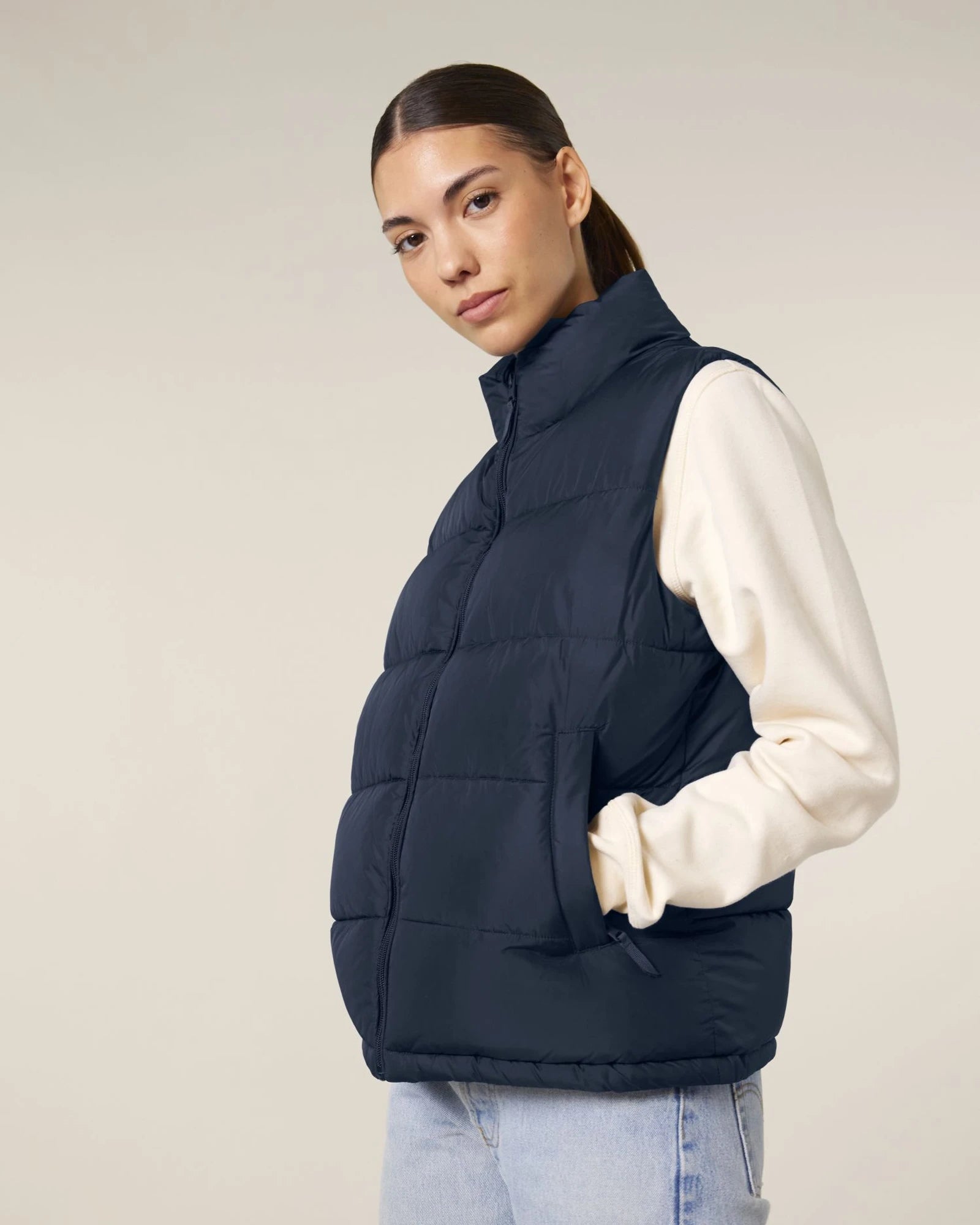 Gilet matelassé unisexe en polyester recyclé à personnaliser - 6