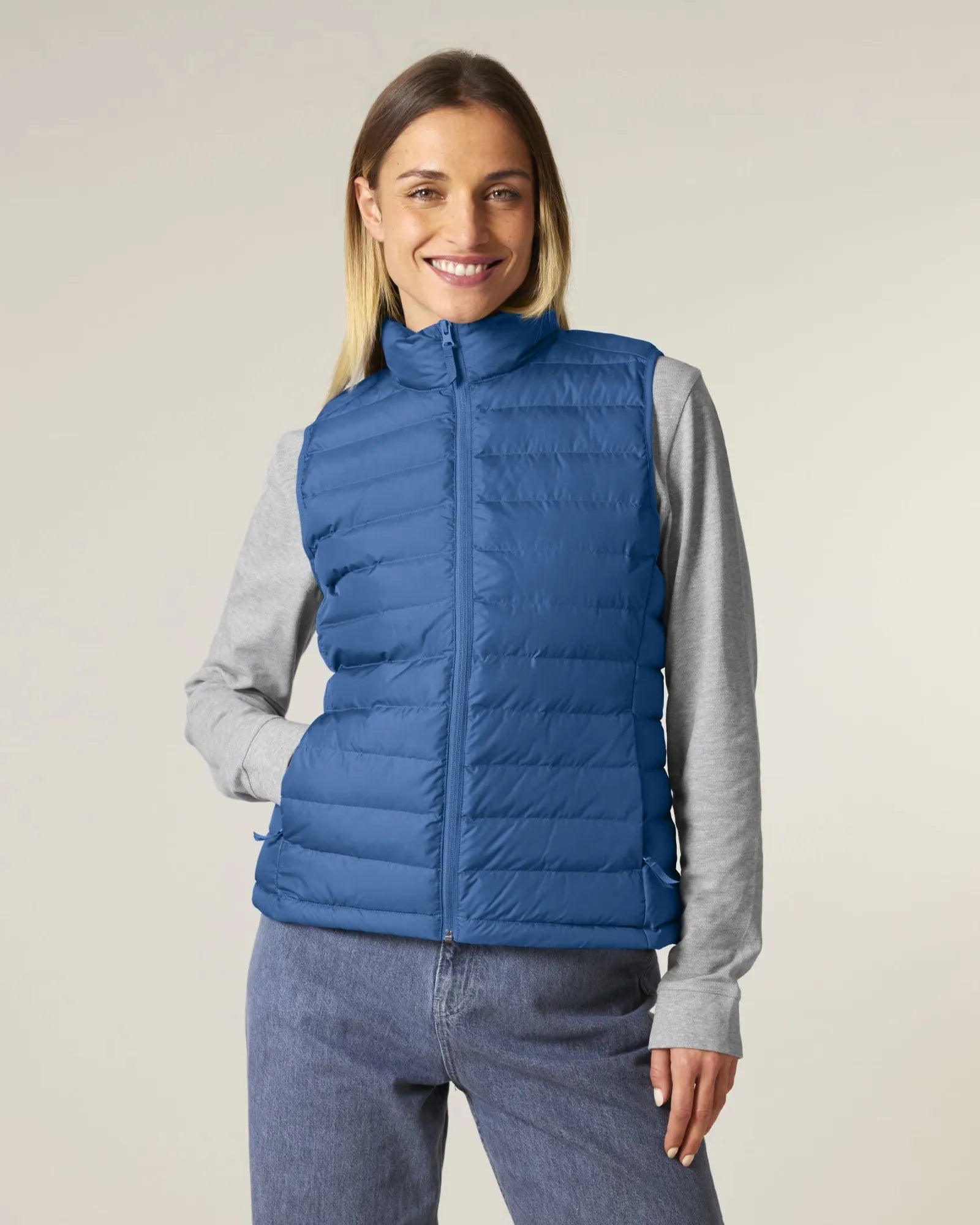 Bodywarmer femme 100% polyester recyclé Stanley/Stella à personnaliser - Mindful Blue