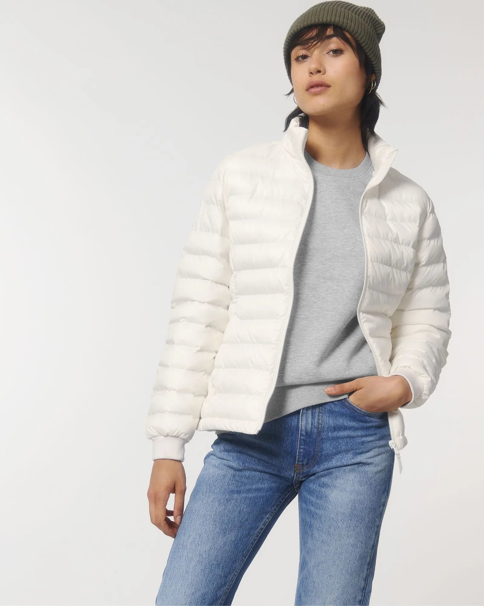 Veste matelassée femme polyester recyclé Stanley/Stella à personnaliser - Off White
