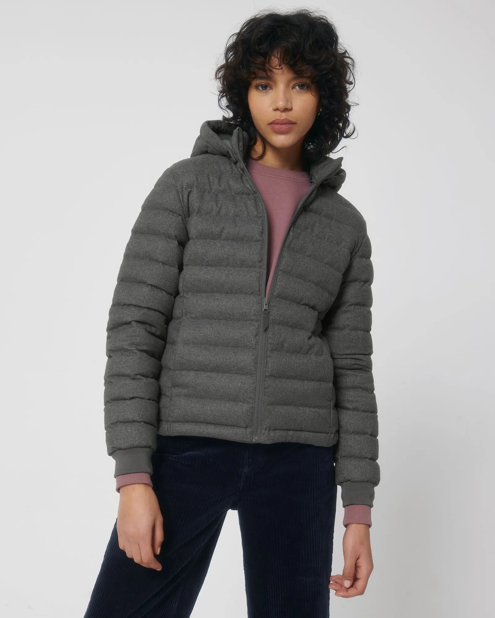 Veste matelassée polyester recyclé Stanley/Stella Voyager à personnaliser - Deep Metal Heather Grey