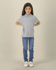Polo enfant coton bio Stanley/Stella Mini Sprinter à personnaliser - Heather Grey