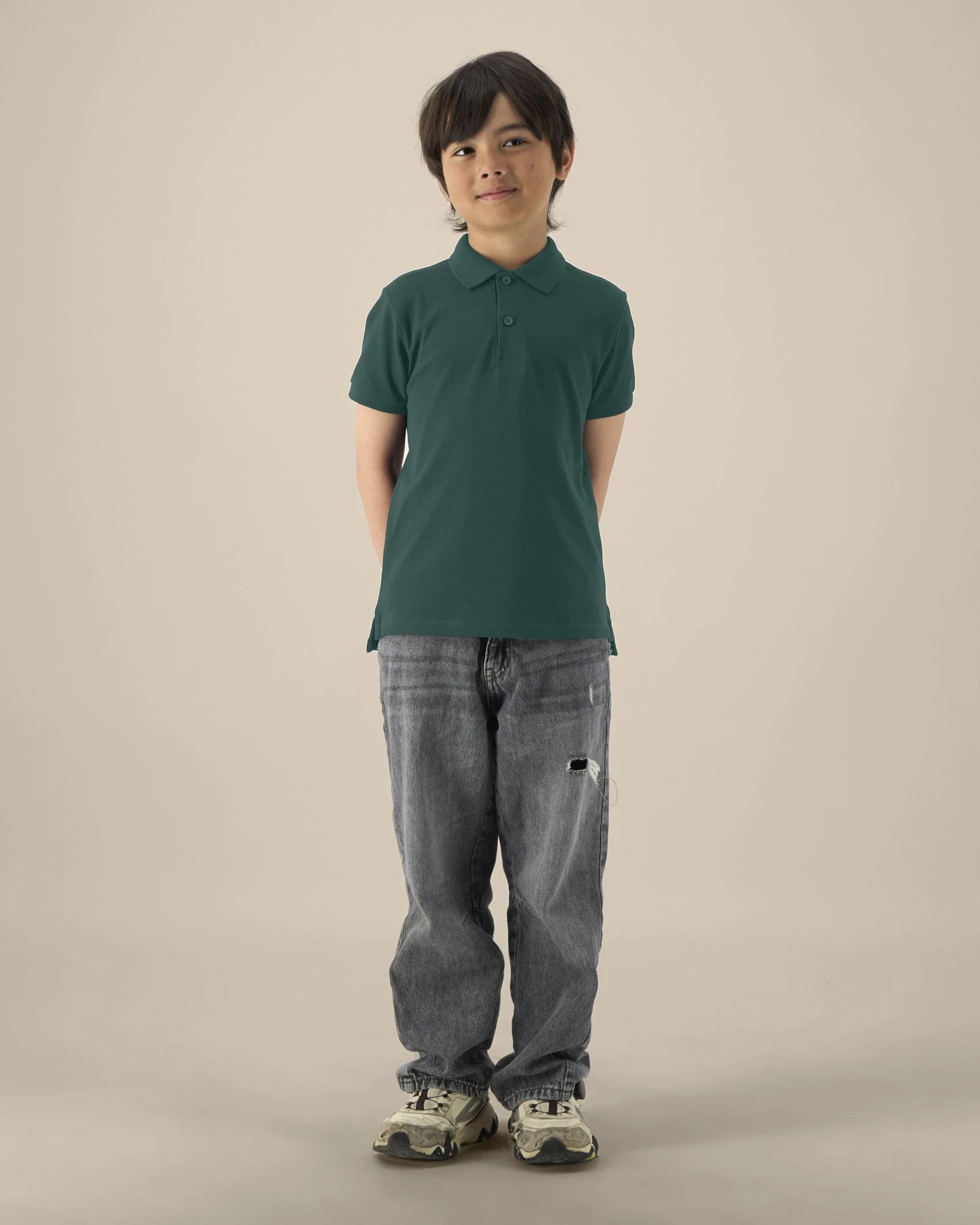 Polo enfant coton bio Stanley/Stella Mini Sprinter à personnaliser - Glazed Green