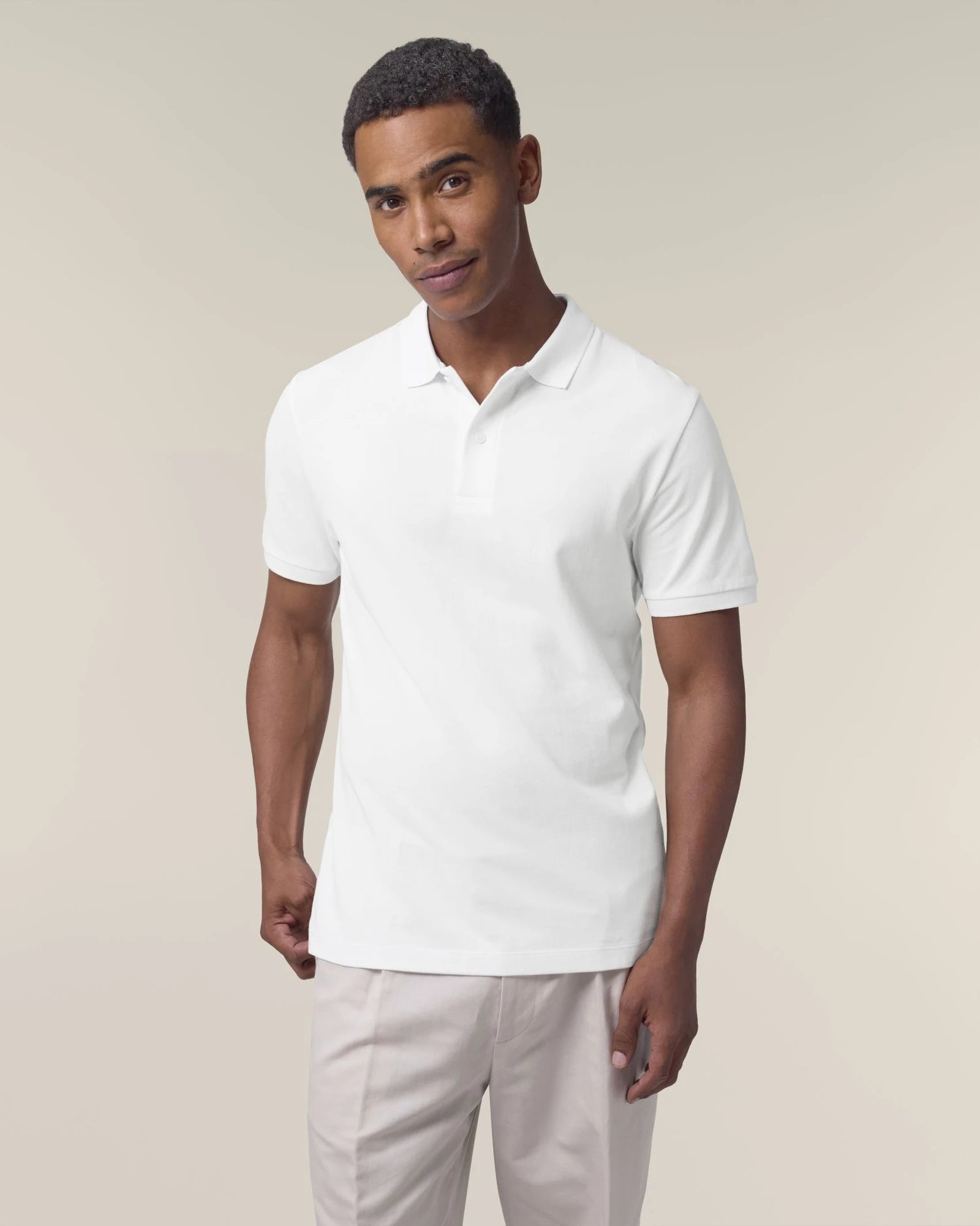 Polo coton bio Stanley/Stella Coaster à personnaliser - White