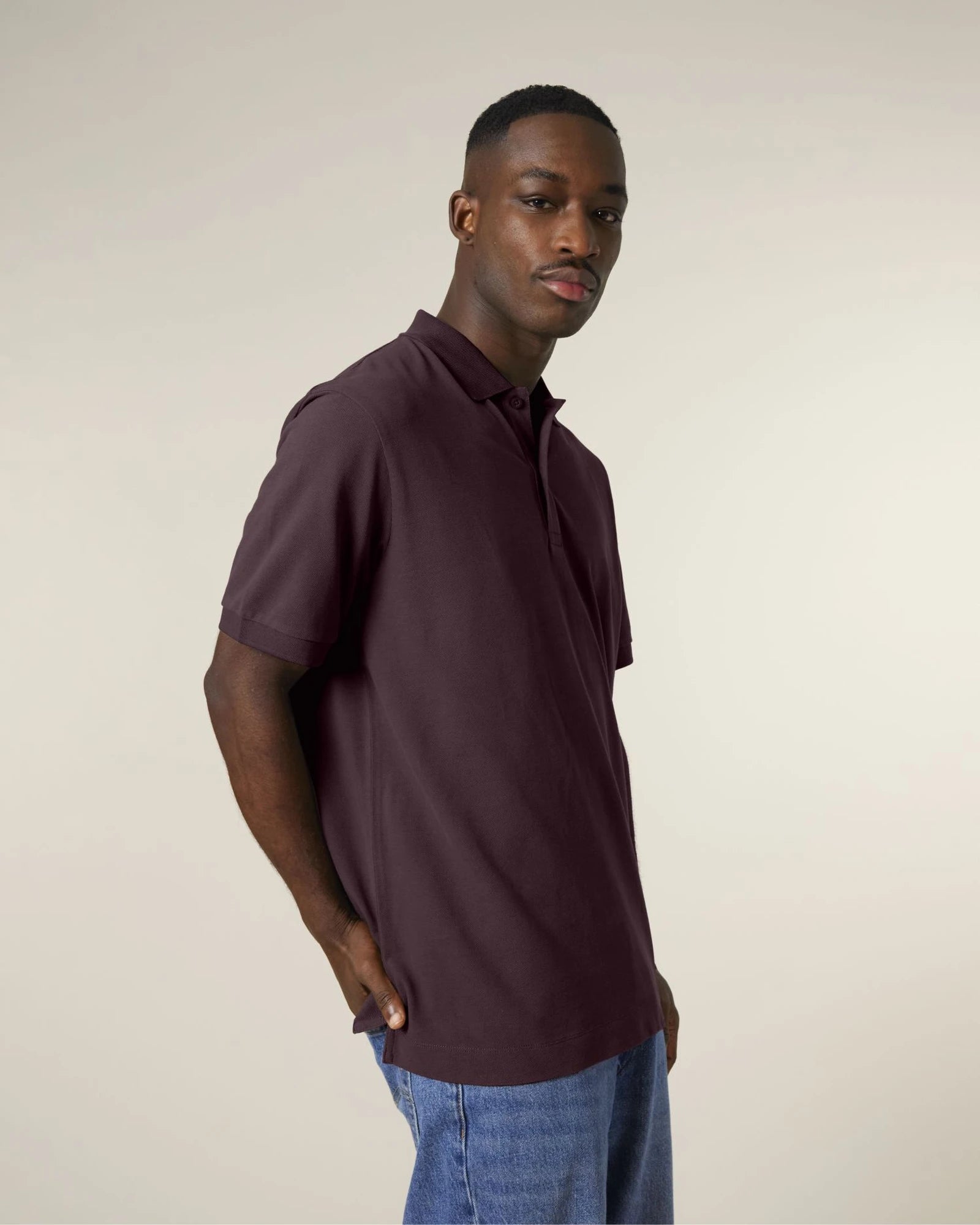 Polo coton bio Stanley/Stella Prepster 2.0 à personnaliser - Red Brown