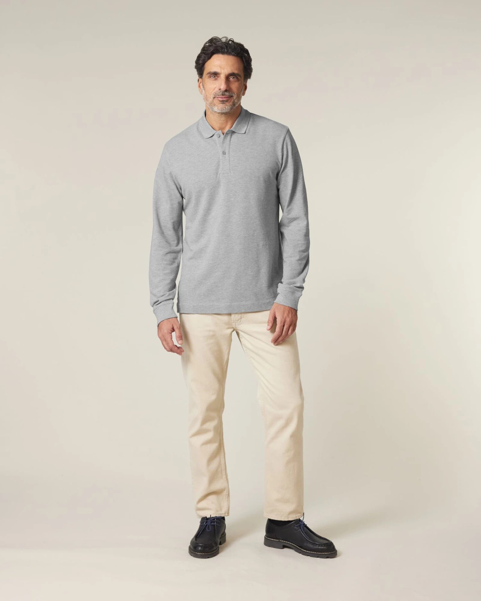Polo coton bio Stanley/Stella Prepster 2.0 à personnaliser - Heather Grey