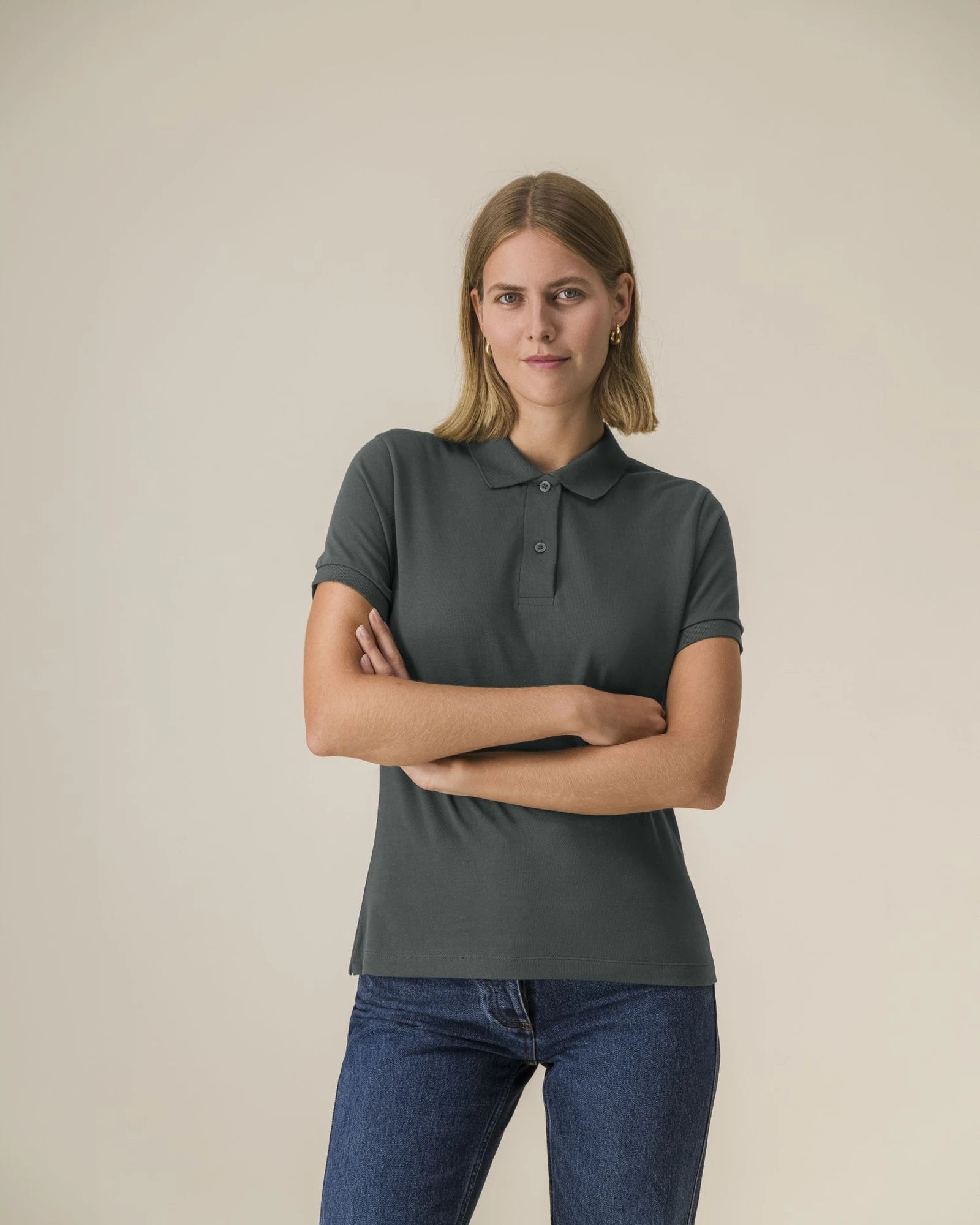 Polo coton bio Stanley/Stella Coaster à personnaliser - Anthracite
