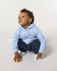 Sweat à capuche zippé bébé coton bio Stanley/Stella à personnaliser - Blue Soul