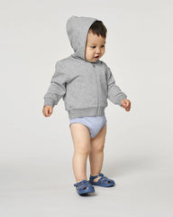 Sweat à capuche zippé bébé coton bio Stanley/Stella à personnaliser - Heather Grey