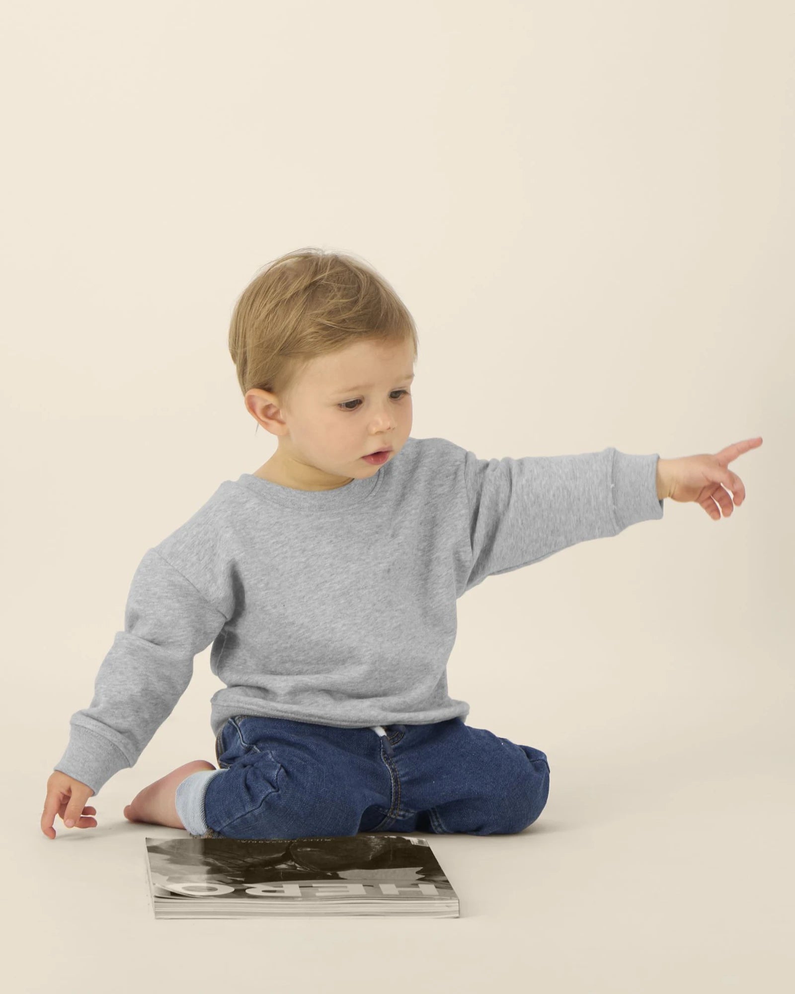 Sweat-shirt bébé coton bio Stanley/Stella à personnaliser - Heather Grey