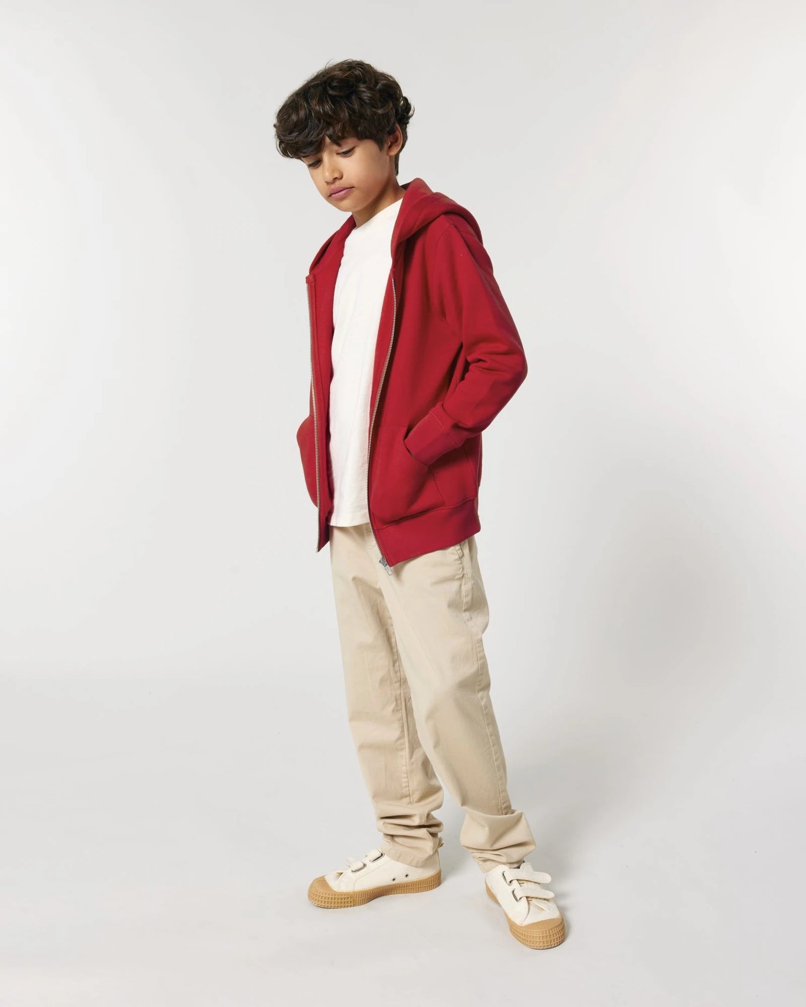 Sweat à capuche zippé enfant Stanley/Stella Mini Cultivator à personnaliser - Red
