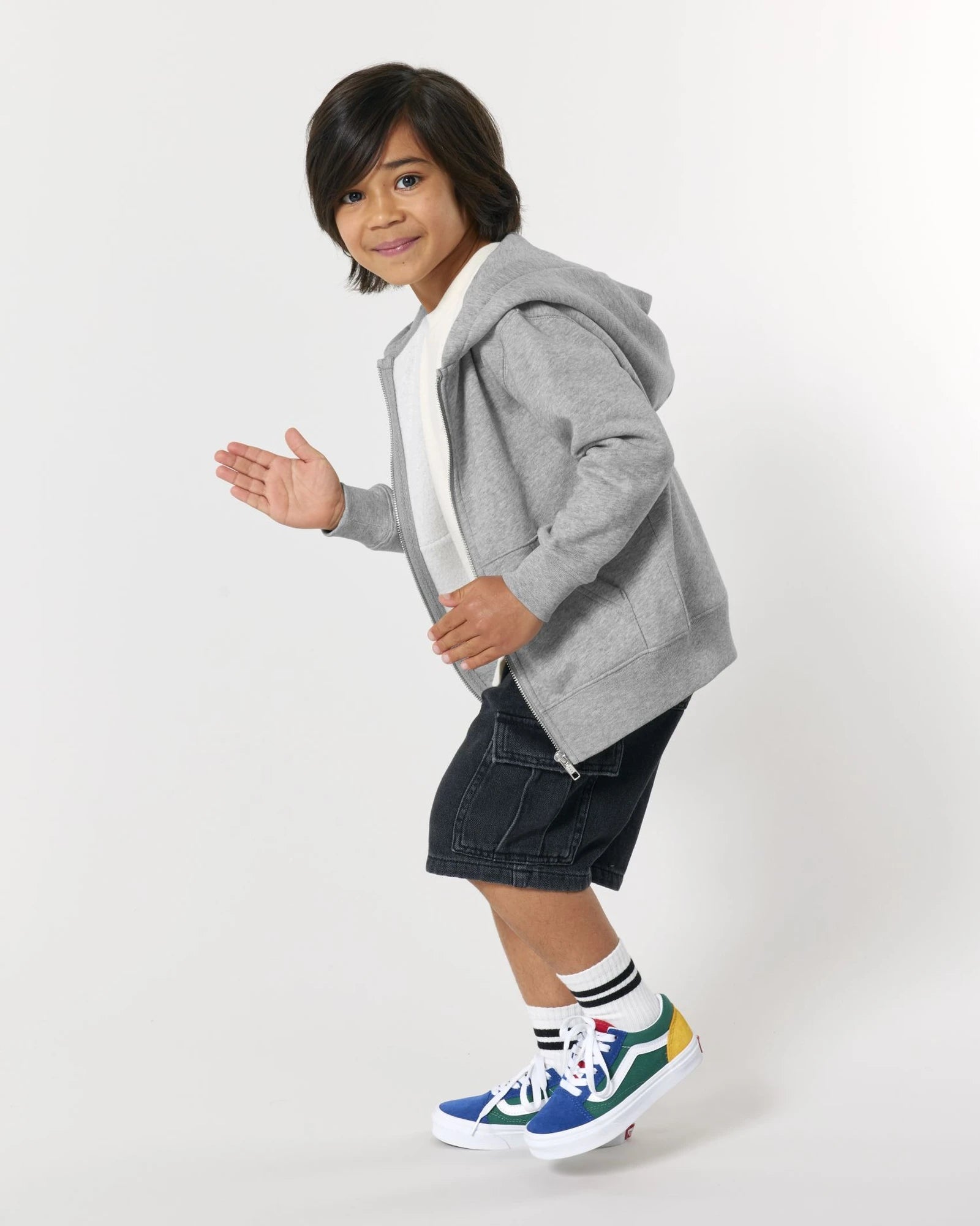 Sweat à capuche zippé enfant Stanley/Stella Mini Cultivator à personnaliser - Heather Grey