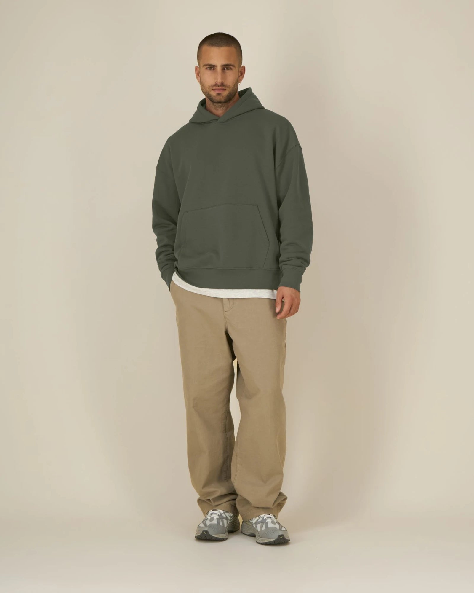 Sweat à capuche unisexe coton bio Stanley/Stella à personnaliser - Khaki