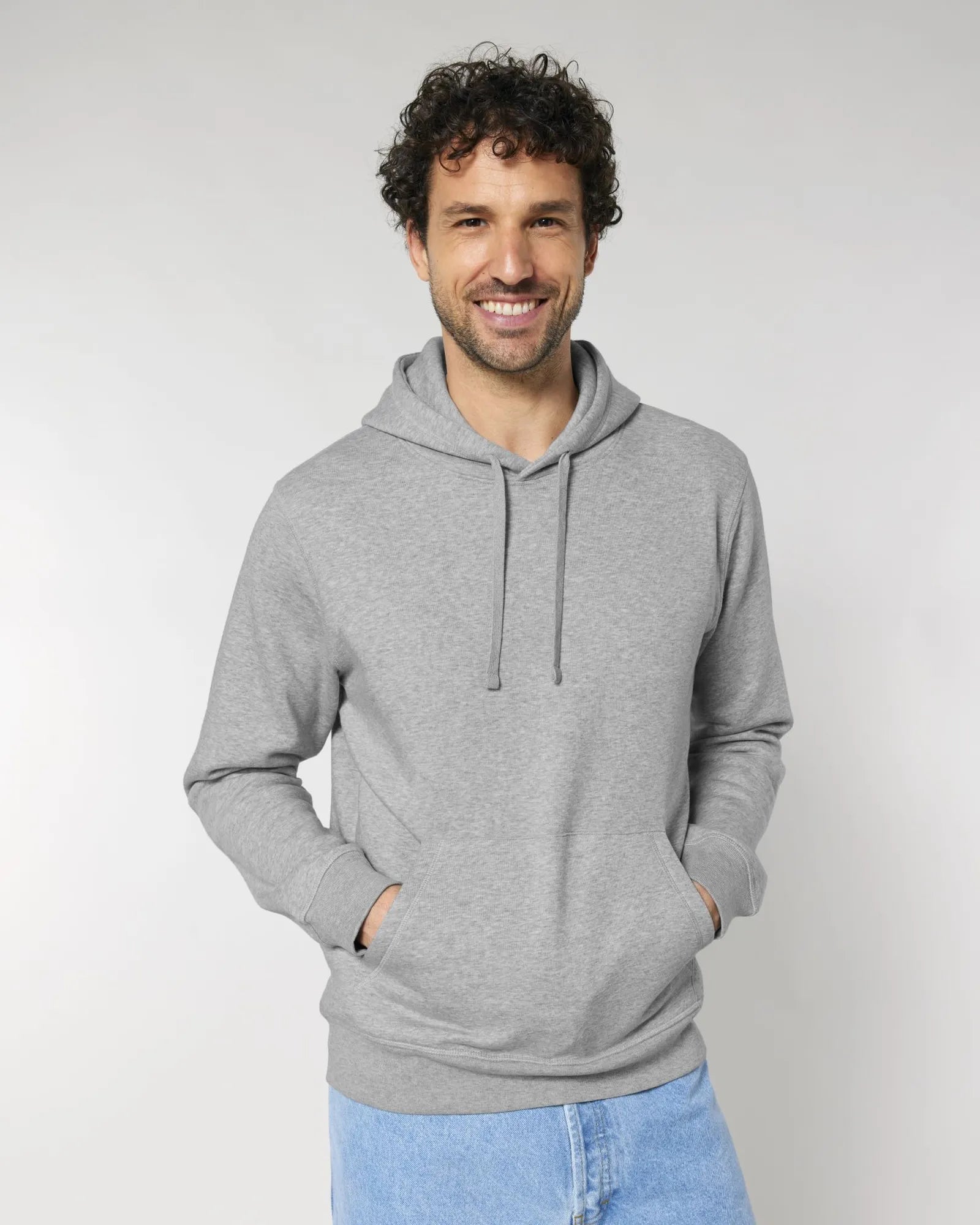 Sweat à capuche unisexe coton bio Stanley/Stella Drummer à personnaliser - Heather Grey