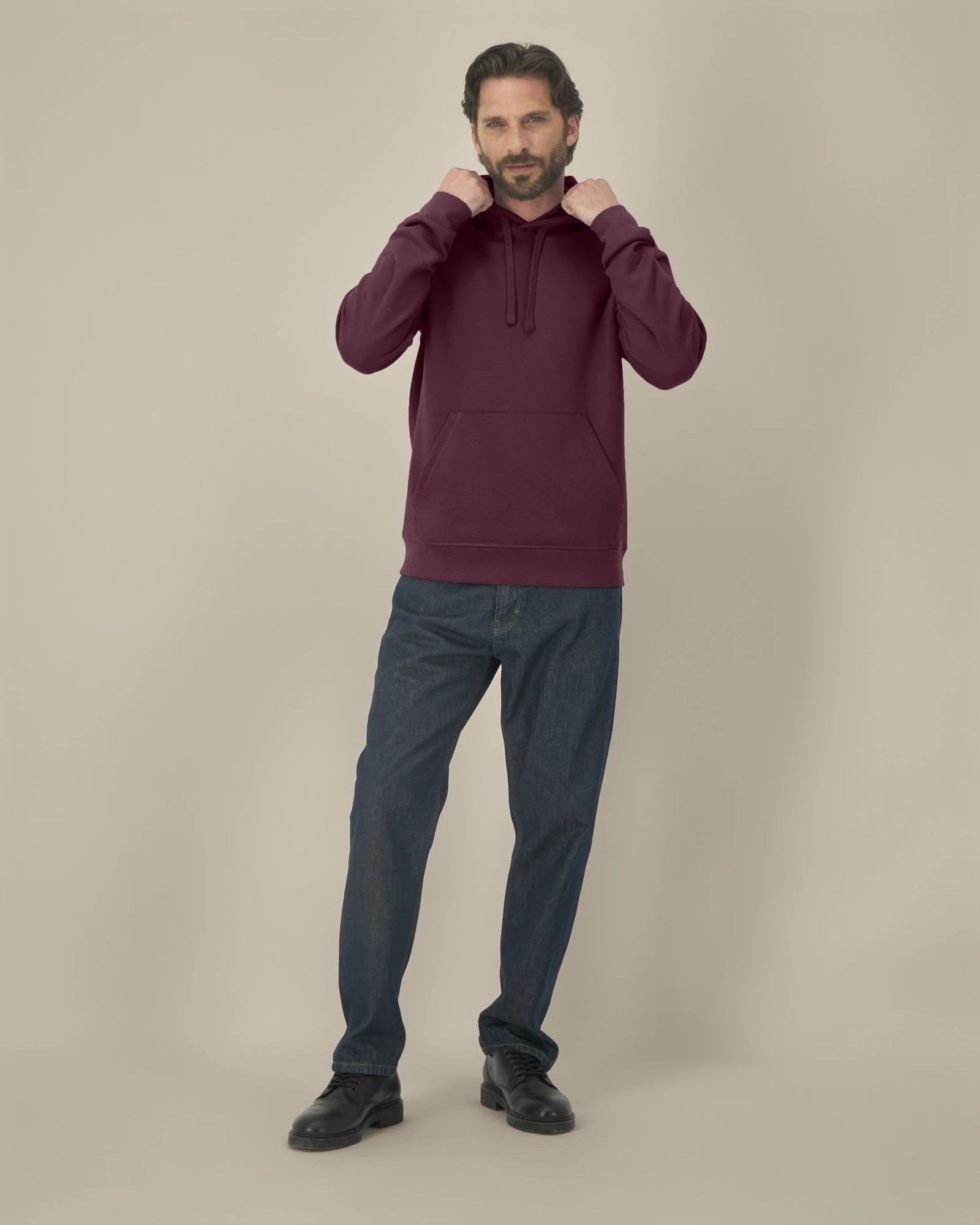 Sweat à capuche unisexe coton bio Stanley/Stella Drummer à personnaliser - Deep Plum