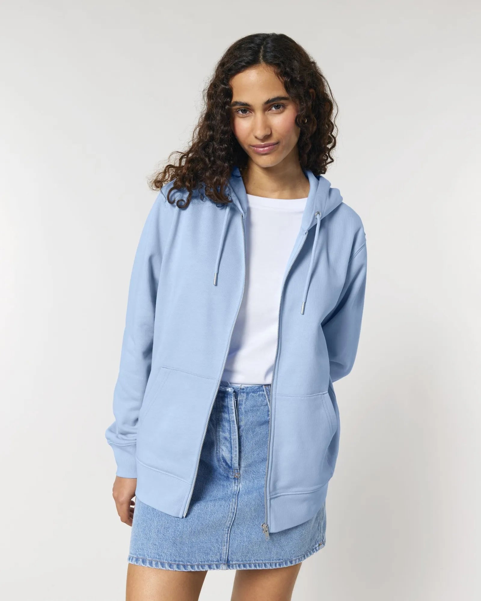 Sweat zippé unisexe coton bio Stanley/Stella Cultivator à personnaliser - Blue Soul